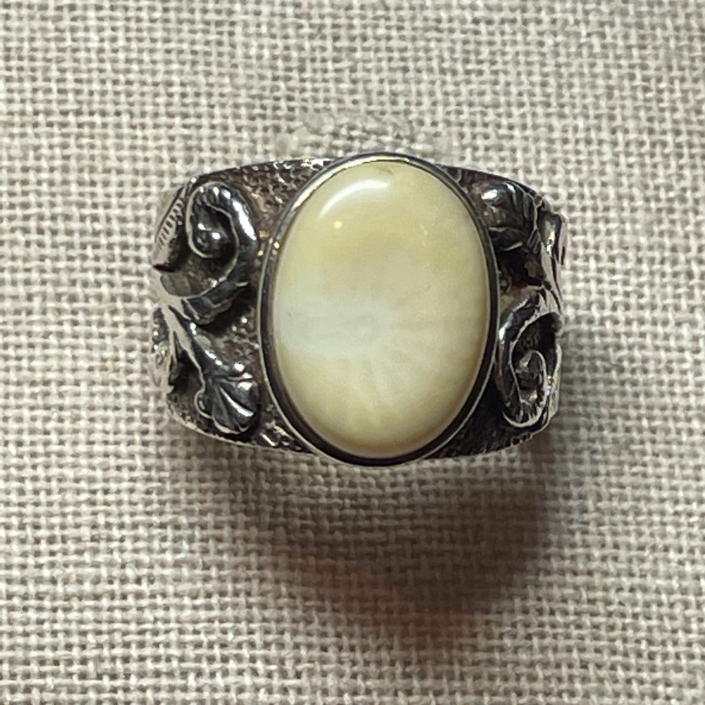 Silpada Bamboo Coral with carved sterling silver band